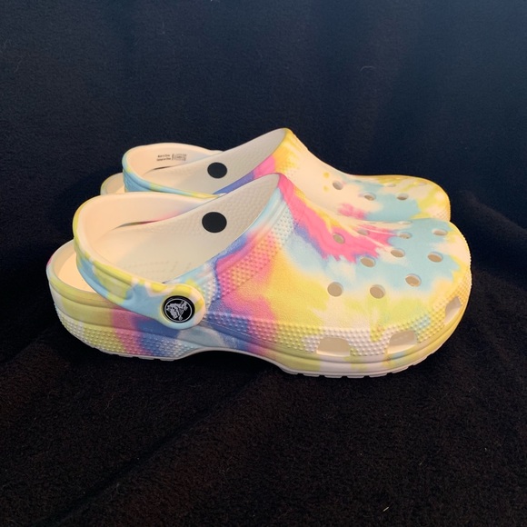 pastel tie dye crocs womens